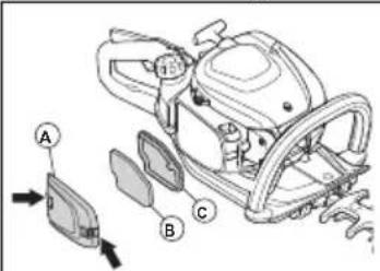 HUSQVARNA 522HD60X - Ilmansuodattimen puhdistaminen - 1