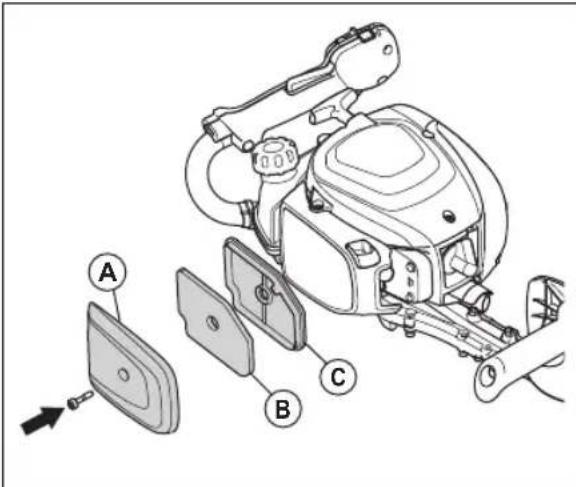 HUSQVARNA 522HS75S - To clean the air filter - 1