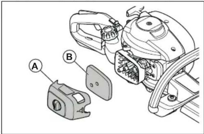 HUSQVARNA 322HD60 - Καθαρισμός του φίλτρου αέρα - 1