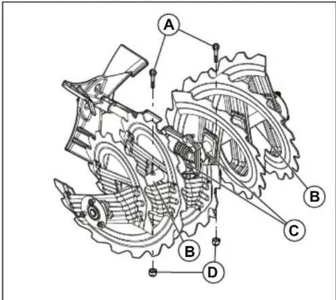 HUSQVARNA ST 330 - So ersetzen Sie die Scherbolzen der Schnecke - 2
