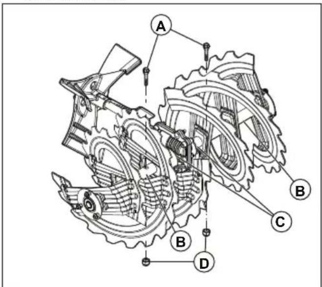 HUSQVARNA ST 427T - Pour remplacer les goupilles de tente de la vis sans fin - 2