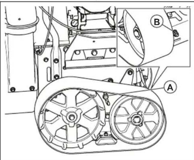 HUSQVARNA ST 427T - Ajuste de la tension de las orugas continuas (solo para ST 424T/427T/430T) - 1