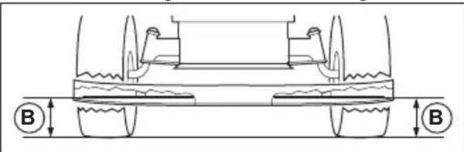HUSQVARNA TC 242TX - To adjust the parallelism of the cutting deck - 3