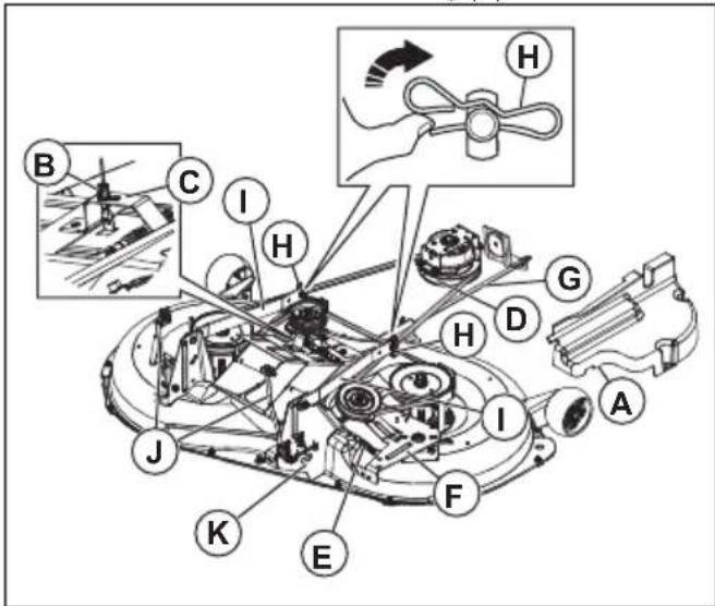 HUSQVARNA TC 242TX - So entfernen und montieren Sie das Mahdeck - 1