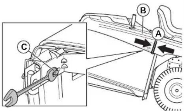 HUSQVARNA TC 242TX - Ajuste de los soportes del recogedor de césped - 3