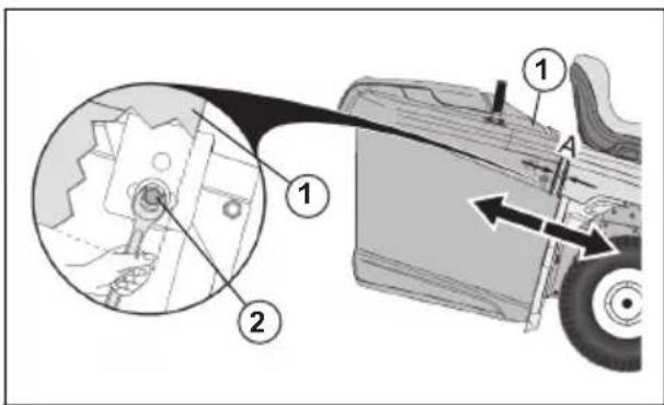 HUSQVARNA TC238TX - Pour régler le bac de ramassage - 1