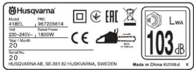 HUSQVARNA 418EL - Förpackningen innehäller: - 7