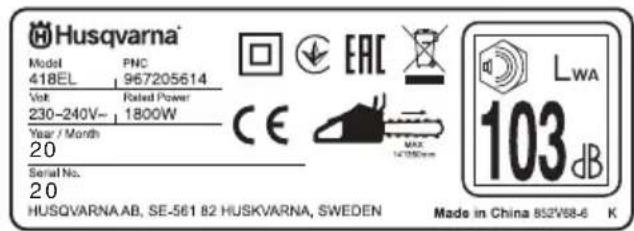 HUSQVARNA 418EL - CoeepHmoe ynaKOBKn: - 1