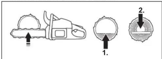 HUSQVARNA 545 II - So sagen Sie einen Stamm, der an einem Ende gestützt wird. - 3