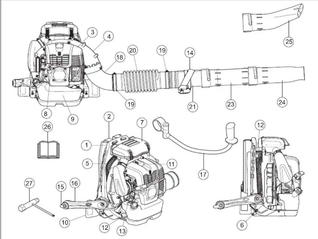 HUSQVARNA 570BFS - QUELS SONT LES COMPOSANTS? - 1