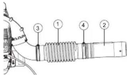 HUSQVARNA 570BFS - Montage du tube de soufflage et de la poignée de commande - 1