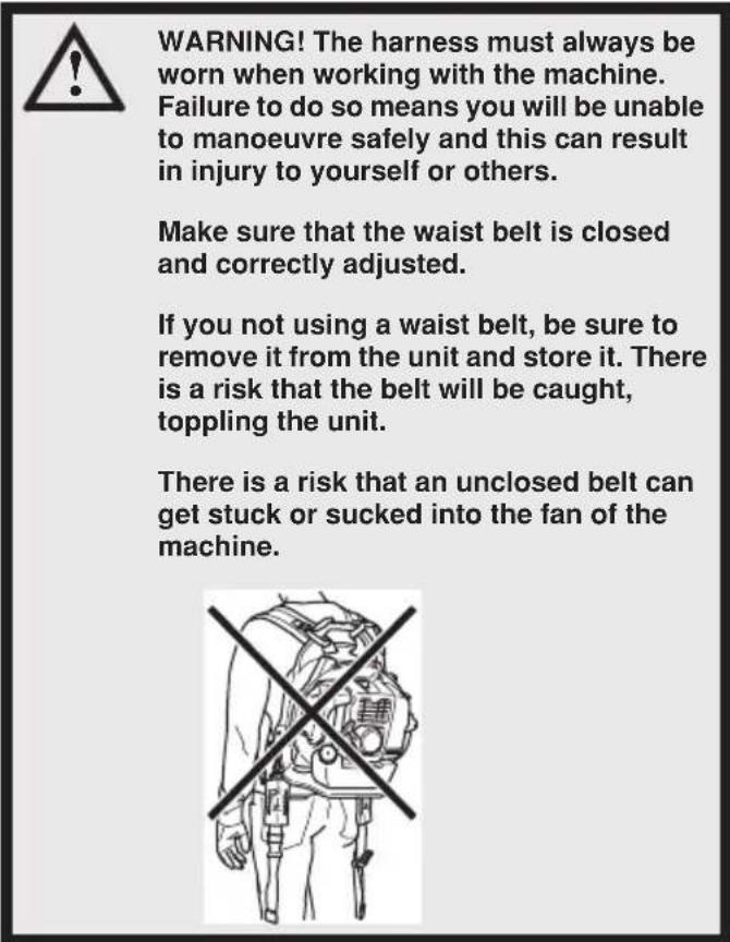 HUSQVARNA 570BFS - Adjusting the harness - 1