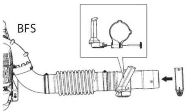 HUSQVARNA 570BFS - Assembling the blow pipe and control handle - 3