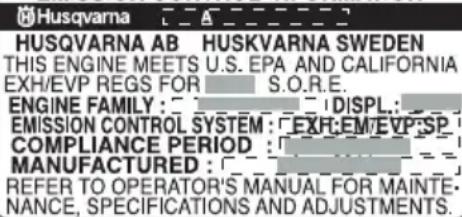 HUSQVARNA 560BFS - EMISSION CONTROL INFORMATION - 1