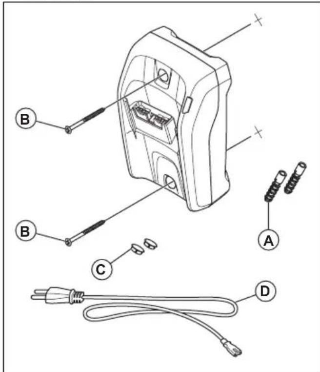 HUSQVARNA 230iB - To install the battery charger on the wall - 2