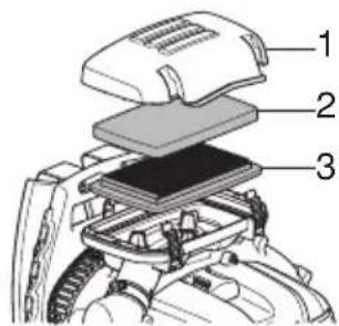 HUSQVARNA 560BTS - Cleaning the air filter - 3