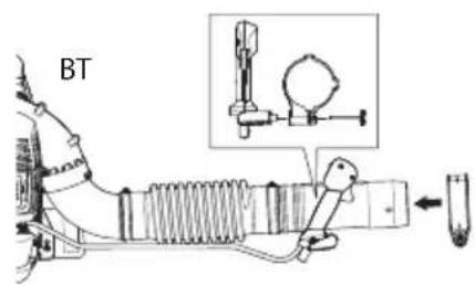 HUSQVARNA 350BF - Assembling the blow pipe and control handle - 2