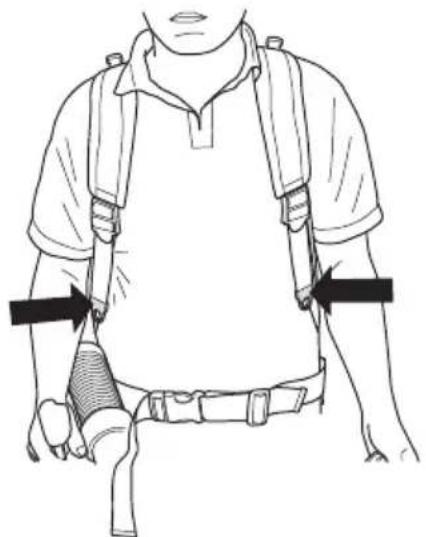 HUSQVARNA 350BF - Adjusting the harness - 4