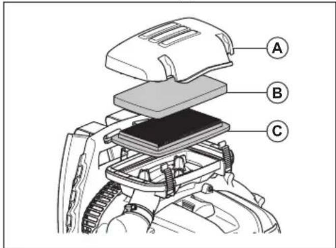 HUSQVARNA 580BFS Mark II - To clean the air filter - 2