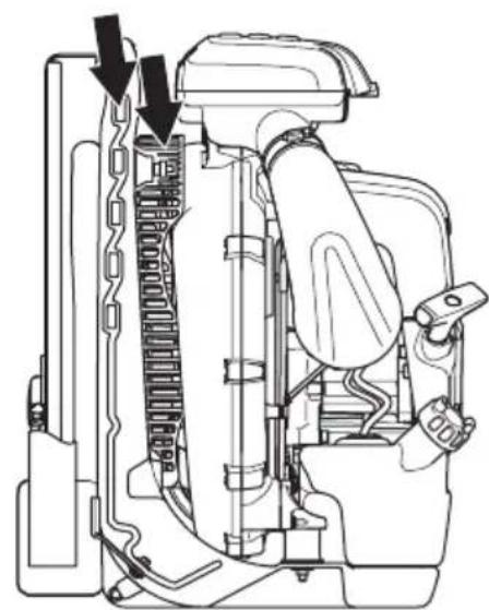 HUSQVARNA 580BFS Mark II - Para examinar la rejilla de aspiración de aire - 1
