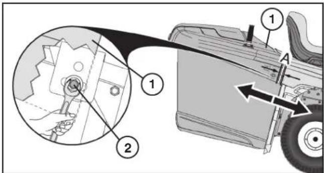 HUSQVARNA TC 239T - POUR REGLER LE BAC DE RAMASSAGE REGLAGE HORIZONTAL - 1