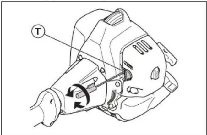 HUSQVARNA 553RBX - Prilagajanje hitrosti prostega teka - 3