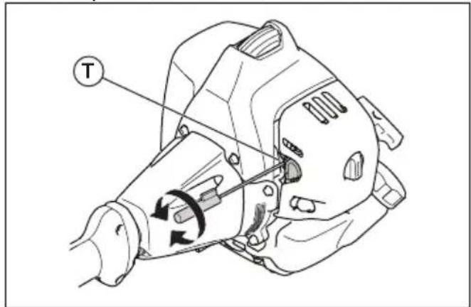 HUSQVARNA 553RBX - Pour régler le régime de ralenti - 3
