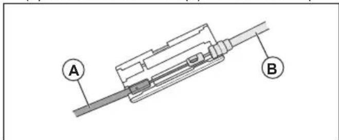 HUSQVARNA 553RBX - Conexión del cable del acelerador y los cables del interruptor de parada - 1