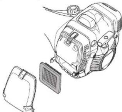 HUSQVARNA 545FR - Vérifiez le filtré à air. (545FR, 545RX, 545RXT) (filtre papier) - 1