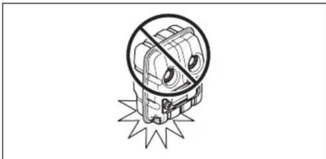 Illustration of a stylized robot with a crossed-out circular section, no text or symbols present.