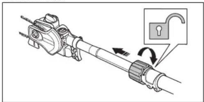 HUSQVARNA 525PT5S - To adjust the length of the shaft - 1