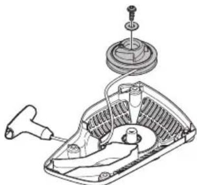 HUSQVARNA T525 - Cambio de un cordón de arranque roto o desgastado - 4