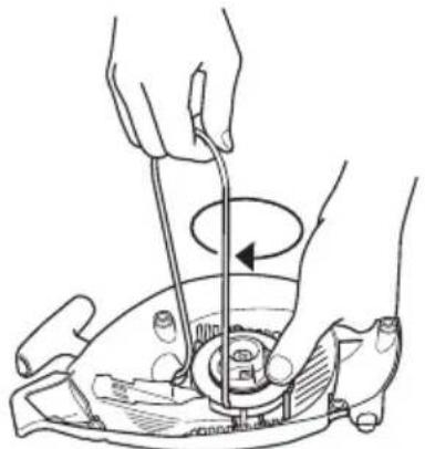 HUSQVARNA 439 - Tensioning the recoil spring - 1