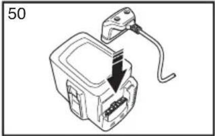 Diagram of a mechanical component with a downward arrow indicating a process or movement (no text or symbols present)