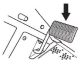 HUSQVARNA R 112C5 - Pour contrcler la pedale de frein, R 112C5 - 1