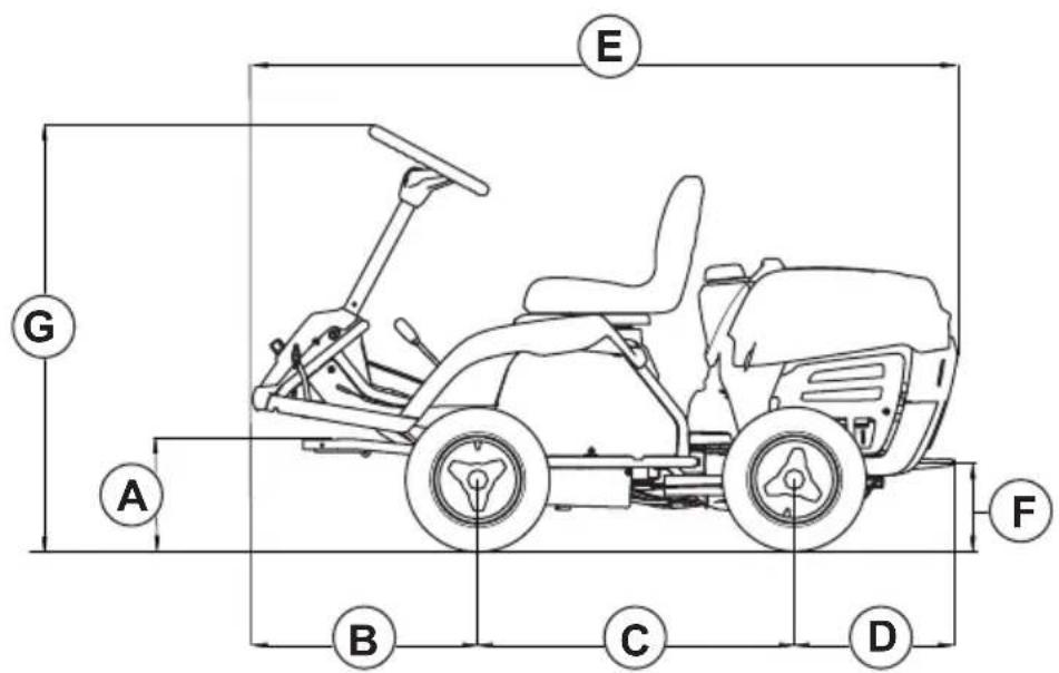 HUSQVARNA R 112C5 - Mere izdelka - 1