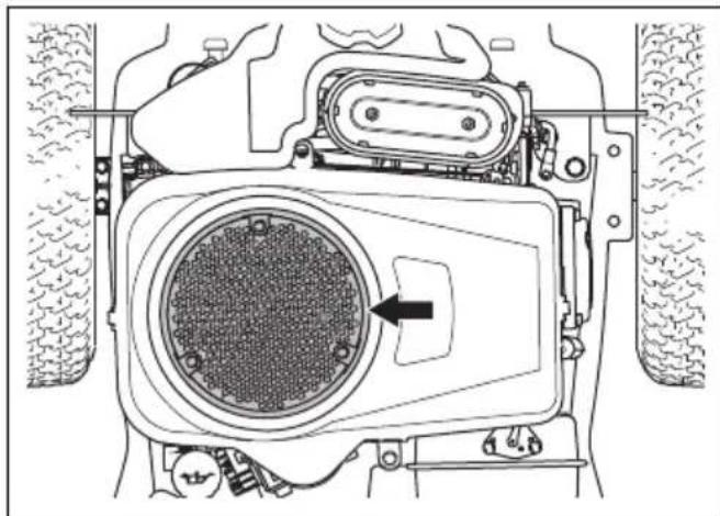 HUSQVARNA R 112C5 - So reinigen Sie den Kaltlufteinlass des Motors, (R 112C, R 112C5) - 3