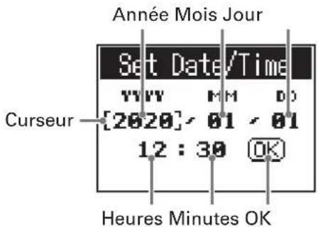 ZOOM Podtrack P4 - Réglage de la date et de l'heure (première mise sous tension) - 1