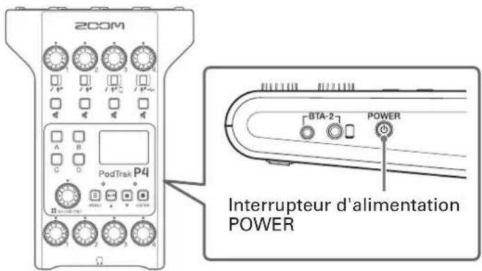 ZOOM Podtrack P4 - Mise sous tension - 1