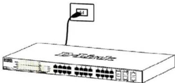 D-LINK DES121028P - Paso 3. Conexión del cable de alimentación AC - 1