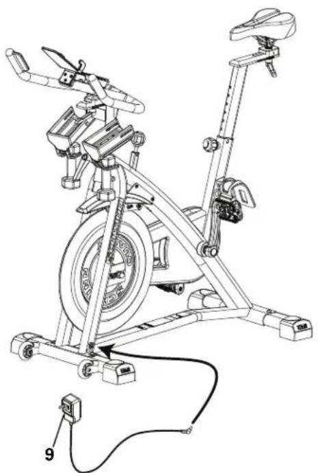 Schwinn IC8 - Arrimez l'adaptateur AC au châssis - 1