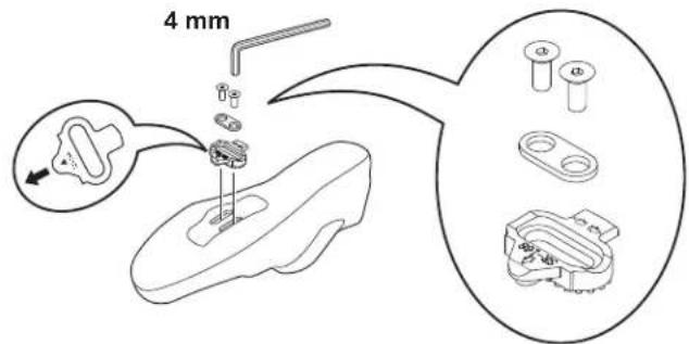 Schwinn IC8 - Installation des cales (taquets) sur des chaussures de cyclisme (chaussures de cyclisme non fournies) - 3