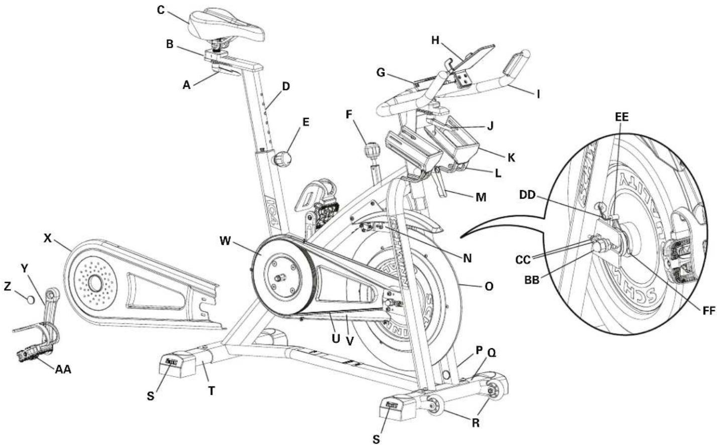Schwinn IC8 - Pièces d'entretien - 1