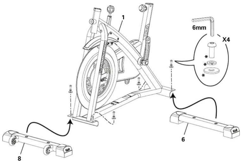 Schwinn IC8 - Arrimez les stabilisateurs au châssis - 1