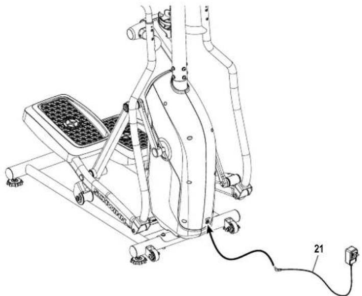 Schwinn 510E - Connect the AC Adapter to Frame Assembly - 2