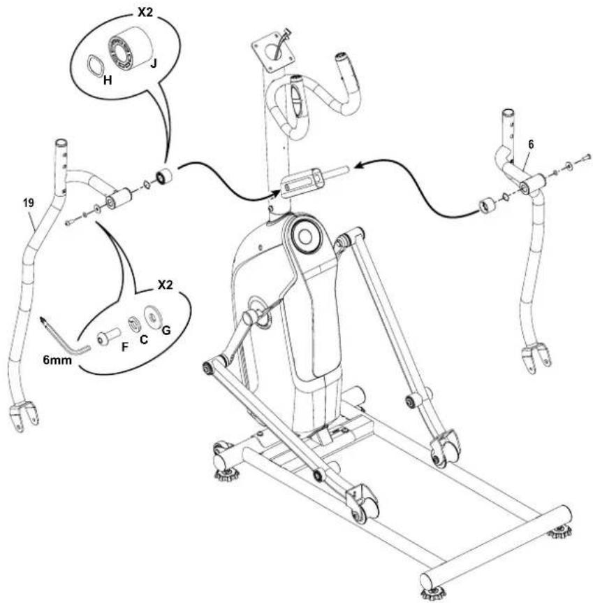 Schwinn 510E - Conecte los cables y fije el mastil de la consola al cuadro/armazon. - 4