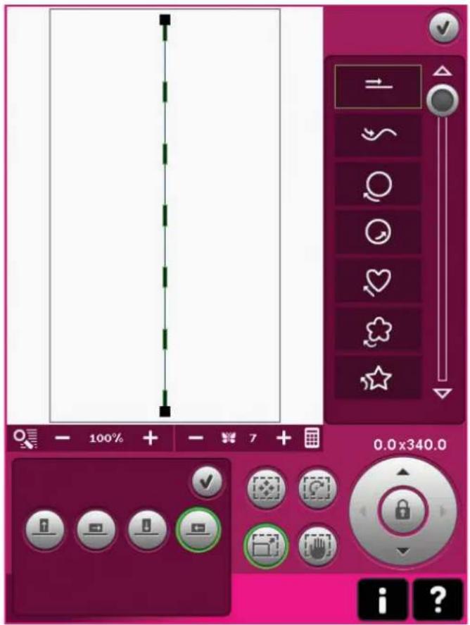 PFAFF Creative 4.5 - Fonction Shape Creator™ de base, exemple 2 - formes alignées pour un emplacement parfait des boutonnières - 3