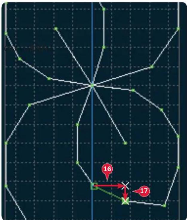 PFAFF Creative 4.5 - Position du point d'impact sélectionné - 1