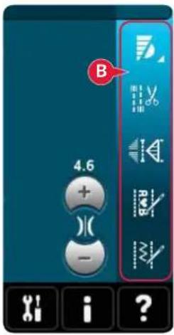 PFAFF Creative 4.5 - Barre d'options (B) - 1