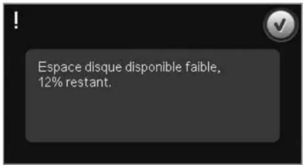 PFAFF Creative 4.5 - La mémoire disponible est basse - 4